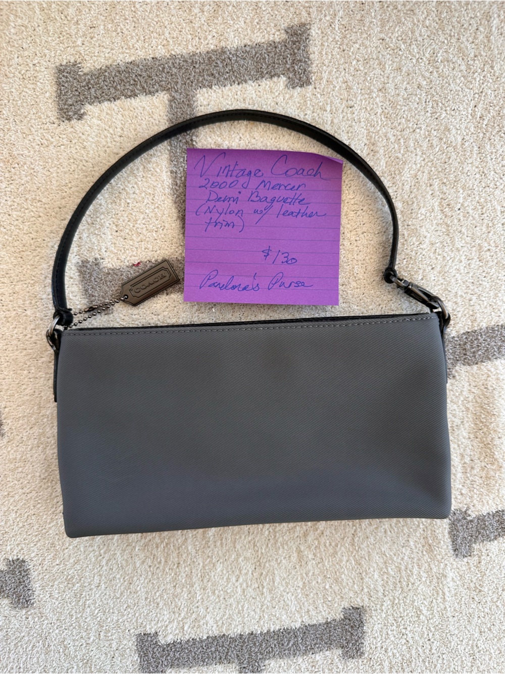 Vintage gray coach shoulder bag